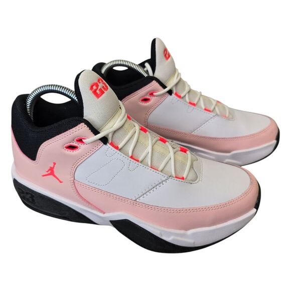 Jordan Kids Youth 7Y Max Aura 3 White Atmosphere Infrared Sneakers - Picture 1 of 16
